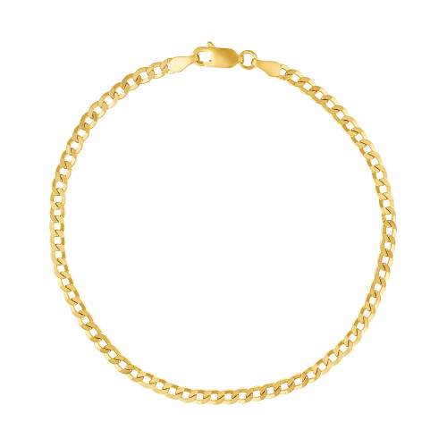 Pulseira de Prata Groumet Revestida com Ouro 18k 3mm 21cm