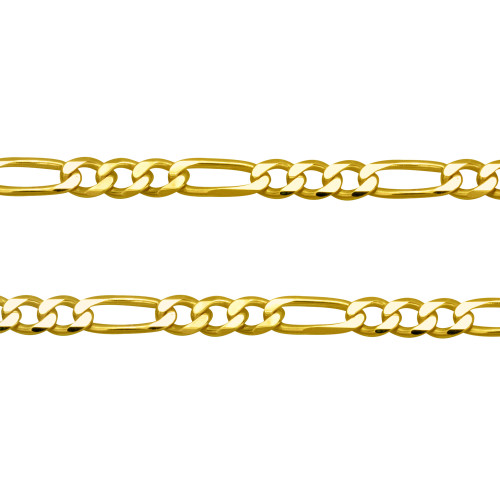 Corrente Prata Revestida em Ouro 18k 3x1 60cm
