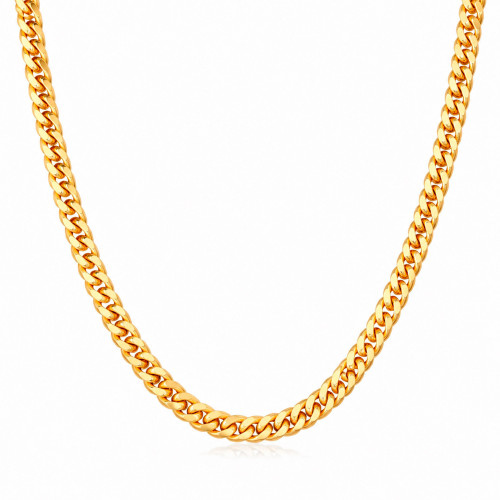 Corrente de Prata Groumet Laminada  Revestida com Ouro 18K 1.75mm 60cm