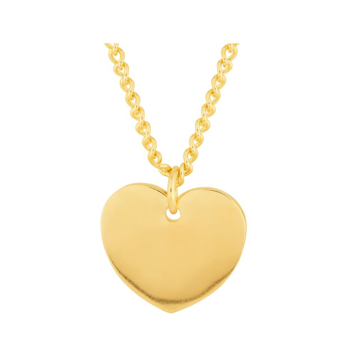 Colar Aço Groumet Coração 19x17mm 45cm Gold IPG
