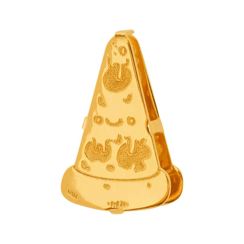 Pingente de Aço Hit Pizza 11.5mm Gold IPG