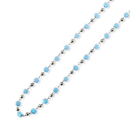 Colar de Aço Summer Sky 40cm com  5cm de extensor