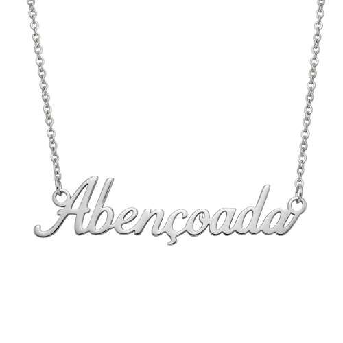 Colar de Aço  Coleção Mantras Abençoada  40cm +5cm