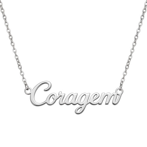 Colar de Aço  Coleção Mantras Coragem 40cm+5cm de Extensor