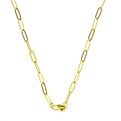 Colar de Aço Autêntico Dourado IPG 41 a 46cm