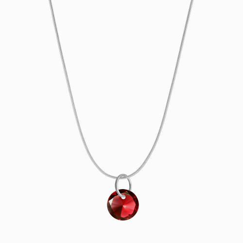 Colar de Aço Ponto de Luz vermelho 45cm