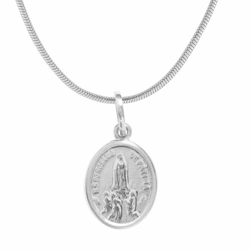 Colar de Aço Nossa Senhora do Rosário de Fátima 45cm