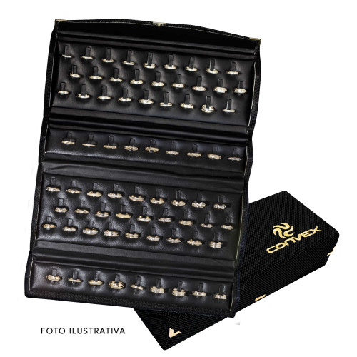 Estojo Mostruário de alianças de Ouro 72 modelos