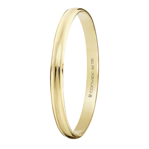 Aliança Ouro 18k Tradicional Abaulada L2mm A08mm
