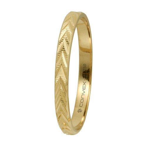 Aliança de Ouro 18K Style trabalhada e Diamantada 2.1mm