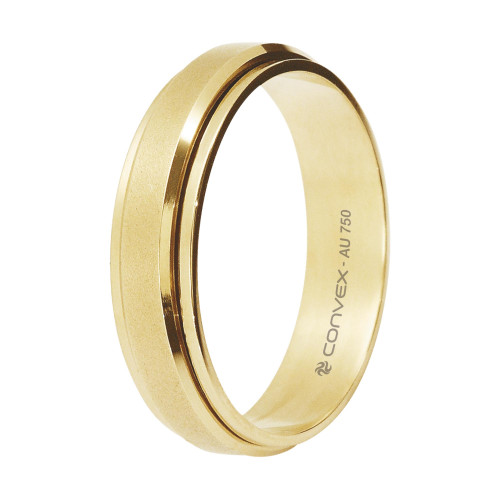 Aliança de Ouro 18K Monaco Giratória com Jateado Fosco 5mm