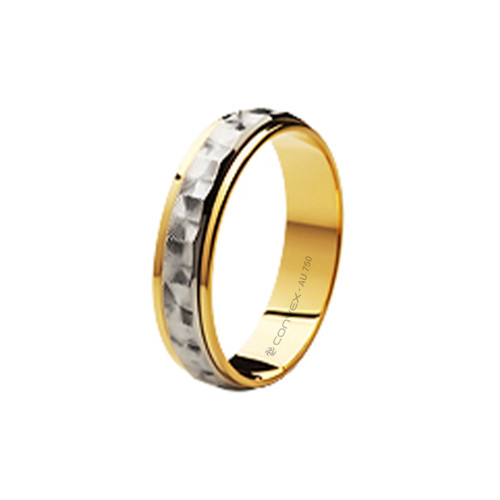 Aliança de Ouro 18K Compasso Trabalhada Giratória 5.0mm