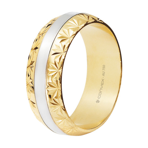 Aliança de Ouro 18K Imperium Trabalhada 7mm