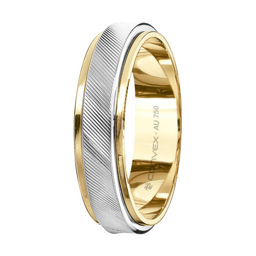 Aliança de Ouro 18K Luxor Riscado Diagonal 5mm