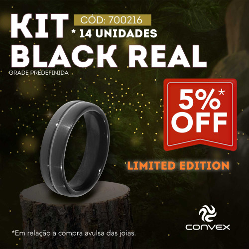 Combo c/ 14 Anéis de Tungstênio Black Real