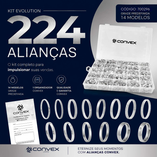 Kit Evolution 224 alianças de aço