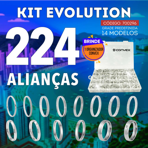 Kit Evolution 224 alianças de aço