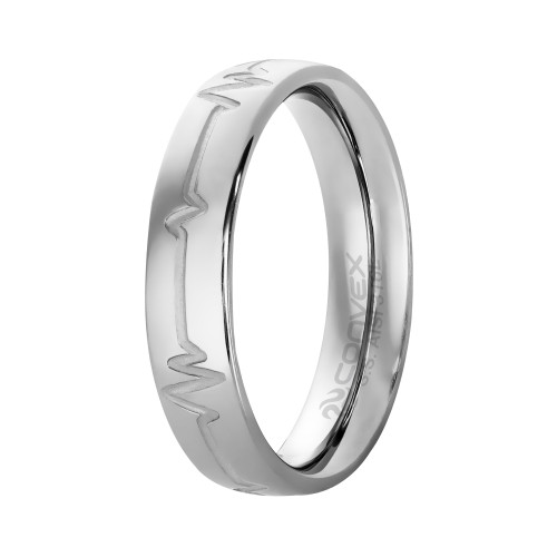 Aliança de Aço Love Beat com zircônia 2.5mm 5mm