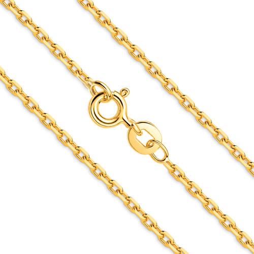 Corrente de Prata Carambola Laminada Revestida com Ouro 18K  1.20mm 45cm