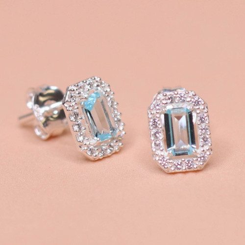 Brinco de Prata Coleção Princess Zircônia SKY 3x5