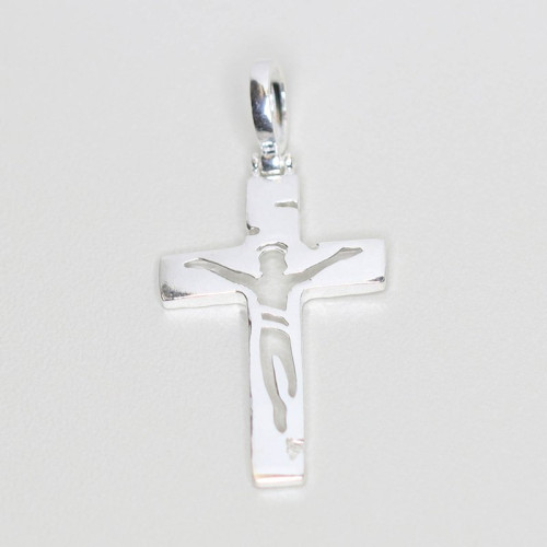 Pingente de Prata Cruz com Cristo 18x20