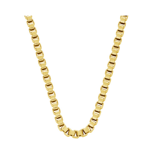 Corrente de Prata Veneziana Fina Revestida com Ouro 18K 0.80mm 45cm