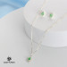 Pingente OvalPrata com Zircônia Verde 10x7mm-3