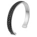 Bracelete de Aço King com Corino trançado 8mm