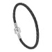 Pulseira Couro com fecho click em Aço 18cm-1