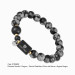 Pulseira Nordic Dagrun Pedra Obsidiana Floco de Neve 8mm Ágata Negra 10mm 20cm Ref: 2700809-