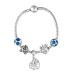 Pulseira Berloques de Aço Blue Love 19cm