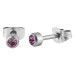 Brinco Aço Ponto de Luz com Zircônia Rosa Bebê 4mm.