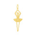 Pingente de Aço Bailarina 35x14mm Gold IPG