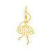 Pingente de Aço Bailarina 26x15mm Gold IPG