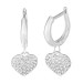 Brinco de Prata Argola Heart Glow com Zircônias Brancas