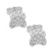 Brinco Prata Pata com Zircônia Branca 7x6.5mm