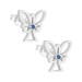 Brinco Prata Anjo com Zircônia Azul 7x7mm