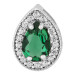 Pingente de Prata Gota verde com Zircônia 10x7mm