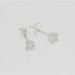 Brinco de Prata Ponto de Luz Redondo Zircônia 4mm