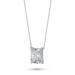 Colar de Prata Coleção Fancy retangular Cristal 8x10 45cm