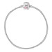 Pulseira Berloque de Prata Infantil Link com Resina Rosa