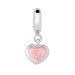 Pingente Love Pink Link Prata.