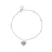 Pulseira de Prata Coração Filigrana 10x10 19cm com extensor 15 e 17
