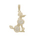 Pingente de Prata Poodle  Revestido com Ouro 18k e Zircônia 22x15mm