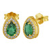 Brinco Prata Gota Verde 10x7mm-
