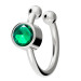 Piercing de Prata de Pressão com Zircônia Verde