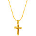 Colar de Aço Crucifixo Dourado IPG 32x21mm 60cm