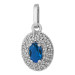 Pingente de Prata Oval com Zircônia Azul 10x7mm